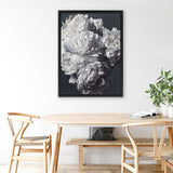 Shop Les Fleurs Canvas Art Print-Blue, Botanicals, Florals, Portrait, Rectangle, View All, White-framed wall decor artwork