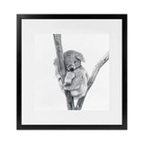 Shop Sleeping Koala (Square) Art Print-Animals, Grey, Square, View All, White-framed painted poster wall decor artwork