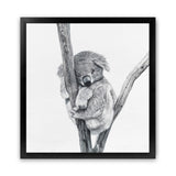 Shop Sleeping Koala (Square) Art Print-Animals, Grey, Square, View All, White-framed painted poster wall decor artwork