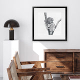 Shop Sleeping Koala (Square) Art Print-Animals, Grey, Square, View All, White-framed painted poster wall decor artwork