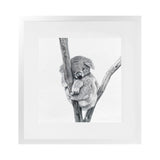 Shop Sleeping Koala (Square) Art Print-Animals, Grey, Square, View All, White-framed painted poster wall decor artwork