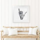 Shop Sleeping Koala (Square) Art Print-Animals, Grey, Square, View All, White-framed painted poster wall decor artwork