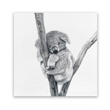 Shop Sleeping Koala (Square) Art Print-Animals, Grey, Square, View All, White-framed painted poster wall decor artwork
