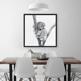 Shop Sleeping Koala (Square) Canvas Art Print-Animals, Grey, Square, View All, White-framed wall decor artwork
