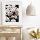 Shop Dark Blooms II Art Print-Black, Botanicals, Florals, Hamptons, Neutrals, Portrait, View All-framed painted poster wall decor artwork