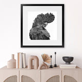 Shop Theo The Black Cockatoo B&W (Square) Art Print-Animals, Birds, Black, Square, View All-framed painted poster wall decor artwork
