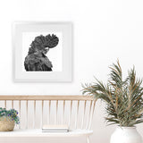 Shop Theo The Black Cockatoo B&W (Square) Art Print-Animals, Birds, Black, Square, View All-framed painted poster wall decor artwork