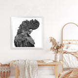 Shop Theo The Black Cockatoo B&W (Square) Art Print-Animals, Birds, Black, Square, View All-framed painted poster wall decor artwork