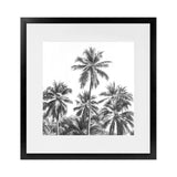 Shop Summer Palms II B&W (Square) Art Print-Black, Coastal, Grey, Square, Tropical, View All-framed painted poster wall decor artwork
