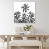 Shop Summer Palms II B&W (Square) Canvas Art Print-Black, Coastal, Grey, Square, Tropical, View All-framed wall decor artwork