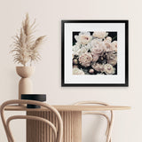 Shop Dark Blooms I (Square) Art Print-Black, Botanicals, Florals, Hamptons, Neutrals, Square, View All-framed painted poster wall decor artwork