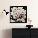 Shop Dark Blooms II (Square) Art Print-Black, Botanicals, Florals, Hamptons, Neutrals, Square, View All-framed painted poster wall decor artwork