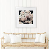 Shop Dark Blooms I (Square) Art Print-Black, Botanicals, Florals, Hamptons, Neutrals, Square, View All-framed painted poster wall decor artwork