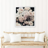 Shop Dark Blooms II (Square) Art Print-Black, Botanicals, Florals, Hamptons, Neutrals, Square, View All-framed painted poster wall decor artwork