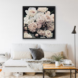Shop Dark Blooms I (Square) Canvas Art Print-Black, Botanicals, Florals, Hamptons, Neutrals, Square, View All-framed wall decor artwork