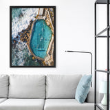 Shop Bronte Ocean Pool I Photo Canvas Art Print-Blue, Coastal, Nature, Photography, Photography Canvas Prints, Portrait, View All-framed wall decor artwork