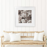 Shop White Peony Buds (Square) Art Print-Botanicals, Florals, Neutrals, Square, View All, White-framed painted poster wall decor artwork