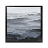 Shop Abstract Mountain Range I (Square) Art Print-Black, Coastal, Grey, Nature, Scandinavian, Square, View All-framed painted poster wall decor artwork