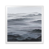Shop Abstract Mountain Range I (Square) Art Print-Black, Coastal, Grey, Nature, Scandinavian, Square, View All-framed painted poster wall decor artwork