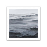 Shop Abstract Mountain Range I (Square) Art Print-Black, Coastal, Grey, Nature, Scandinavian, Square, View All-framed painted poster wall decor artwork