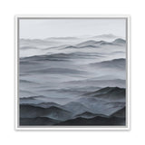 Shop Abstract Mountain Range I (Square) Canvas Art Print-Black, Coastal, Grey, Nature, Scandinavian, Square, View All-framed wall decor artwork
