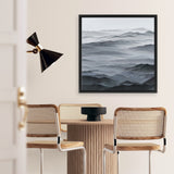 Shop Abstract Mountain Range I (Square) Canvas Art Print-Black, Coastal, Grey, Nature, Scandinavian, Square, View All-framed wall decor artwork