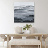 Shop Abstract Mountain Range I (Square) Canvas Art Print-Black, Coastal, Grey, Nature, Scandinavian, Square, View All-framed wall decor artwork