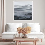 Shop Abstract Mountain Range I (Square) Canvas Art Print-Black, Coastal, Grey, Nature, Scandinavian, Square, View All-framed wall decor artwork