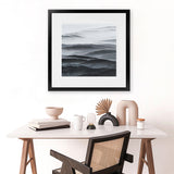 Shop Abstract Mountain Range II (Square) Art Print-Black, Coastal, Grey, Nature, Scandinavian, Square, View All-framed painted poster wall decor artwork