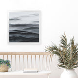 Shop Abstract Mountain Range II (Square) Art Print-Black, Coastal, Grey, Nature, Scandinavian, Square, View All-framed painted poster wall decor artwork