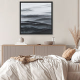 Shop Abstract Mountain Range II (Square) Canvas Art Print-Black, Coastal, Grey, Nature, Scandinavian, Square, View All-framed wall decor artwork
