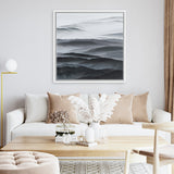 Shop Abstract Mountain Range II (Square) Canvas Art Print-Black, Coastal, Grey, Nature, Scandinavian, Square, View All-framed wall decor artwork