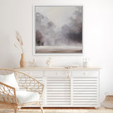 Shop Misty Morning (Square) Canvas Art Print-Grey, Scandinavian, Square, View All-framed wall decor artwork