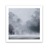 Shop Misty Morning II (Square) Art Print-Abstract, Blue, Grey, Scandinavian, Square, View All-framed painted poster wall decor artwork