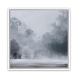 Shop Misty Morning II (Square) Canvas Art Print-Abstract, Blue, Grey, Scandinavian, Square, View All-framed wall decor artwork