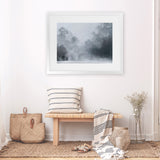 Shop Misty Morning II Art Print-Abstract, Blue, Grey, Horizontal, Landscape, Rectangle, Scandinavian, View All-framed painted poster wall decor artwork