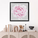 Shop Pink Peony II (Square) Art Print-Botanicals, Florals, Grey, Pink, Square, View All-framed painted poster wall decor artwork