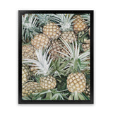 Shop Painted Pineapples Art Print-Green, Portrait, Rectangle, Tropical, View All, Yellow-framed painted poster wall decor artwork