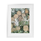 Shop Painted Pineapples Art Print-Green, Portrait, Rectangle, Tropical, View All, Yellow-framed painted poster wall decor artwork