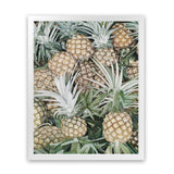 Shop Painted Pineapples Art Print-Green, Portrait, Rectangle, Tropical, View All, Yellow-framed painted poster wall decor artwork