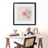 Shop Pastel Peach Dahlia Flower (Square) Art Print-Botanicals, Florals, Neutrals, Pink, Square, View All-framed painted poster wall decor artwork