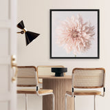 Shop Pastel Peach Dahlia Flower (Square) Canvas Art Print-Botanicals, Florals, Neutrals, Pink, Square, View All-framed wall decor artwork