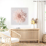 Shop Pastel Peach Dahlia Flower (Square) Canvas Art Print-Botanicals, Florals, Neutrals, Pink, Square, View All-framed wall decor artwork