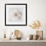 Shop Cream White Dahlia Flower (Square) Art Print-Botanicals, Florals, Square, View All, White-framed painted poster wall decor artwork