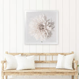 Shop Cream White Dahlia Flower (Square) Art Print-Botanicals, Florals, Square, View All, White-framed painted poster wall decor artwork