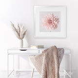 Shop Pastel Pink Dahlia Flower (Square) Art Print-Botanicals, Florals, Pink, Square, View All-framed painted poster wall decor artwork