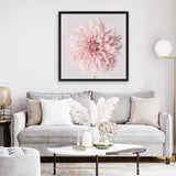 Shop Pastel Pink Dahlia Flower (Square) Canvas Art Print-Botanicals, Florals, Pink, Square, View All-framed wall decor artwork