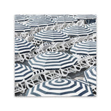 Shop Dark Blue Beach Umbrellas (Square) Canvas Art Print-Blue, Coastal, Hamptons, Square, Tropical, View All-framed wall decor artwork