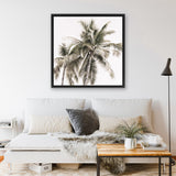 Shop Summer Palms Light I (Square) Canvas Art Print-Coastal, Green, Square, Tropical, View All-framed wall decor artwork