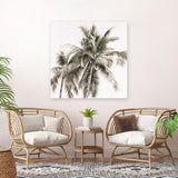 Shop Summer Palms Light I (Square) Canvas Art Print-Coastal, Green, Square, Tropical, View All-framed wall decor artwork